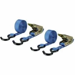 ABTECH Lot De 2 Sangles D'arrimage à Cliquet - Crochet Type S - 500 Kg - 5m X 25mm