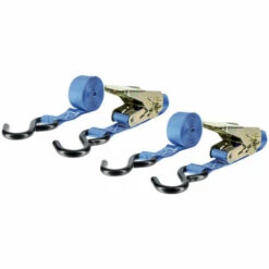 ABTECH Lot De 2 Sangles D'arrimage à Cliquet - Crochet Type S - 500 Kg - 2,5m X 25mm