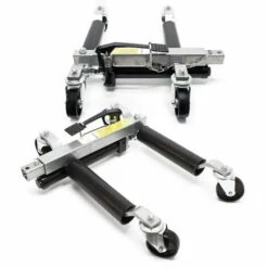 WILTEC Paire Chariots Déplacement 2x Crics Go Jack Hydraulique 680kg Pce Chrage Jusqu'à 30cm Largeur Pneu -Treuil, cric, palan et accessoires Soldes Boutique 5015832 3