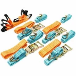 HELLOSHOP26 Jeu 4 Sangles D’arrimage Tour Roue 3,5m X 50 Mm 3000 Kg Fixation Transport Auto - Or