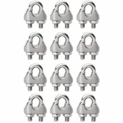 VERSAILLESFR Serre-câbles Étrie M3, 12 Pcs U Boulon Clip De Câble En Acier Inoxydable Pour Fixer Les Câbles, Connecter La Corde à Linge De La Visière (Acier Inoxydable 304), Versailles