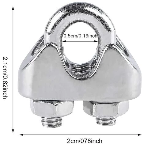 VERSAILLESFR Serre-câbles Étrie M3, 12 Pcs U Boulon Clip De Câble En Acier Inoxydable Pour Fixer Les Câbles, Connecter La Corde à Linge De La Visière (Acier Inoxydable 304), Versailles 5 VERSAILLESFR Serre-câbles Étrie M3, 12 Pcs U Boulon Clip De Câble En Acier Inoxydable Pour Fixer Les Câbles, Connecter La Corde à Linge De La Visière (Acier Inoxydable 304), Versailles – Image 5