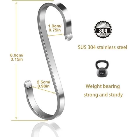 Crochets En S De Suspension Multifonctions Crochets En Forme De S En Acier Inoxydable Crochet S Pour Salle De Bains Chambre Bureau Cuisine 10 Pièces, Fontainebleau 2 Crochets En S De Suspension Multifonctions Crochets En Forme De S En Acier Inoxydable Crochet S Pour Salle De Bains Chambre Bureau Cuisine 10 Pièces, Fontainebleau – Image 2