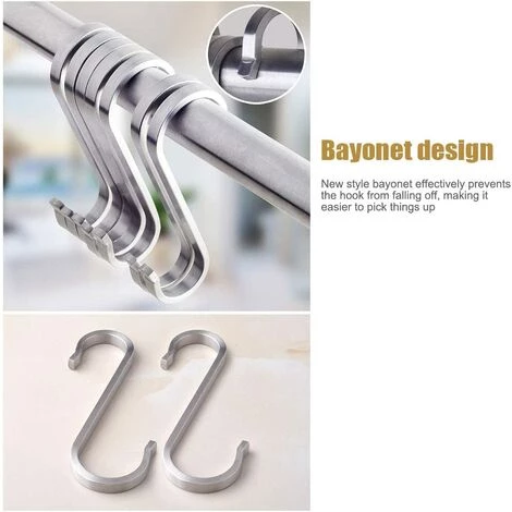 Crochets En S De Suspension Multifonctions Crochets En Forme De S En Acier Inoxydable Crochet S Pour Salle De Bains Chambre Bureau Cuisine 10 Pièces, Fontainebleau 3 Crochets En S De Suspension Multifonctions Crochets En Forme De S En Acier Inoxydable Crochet S Pour Salle De Bains Chambre Bureau Cuisine 10 Pièces, Fontainebleau – Image 3