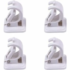 ELLE Crochet Auto Adhesif Rideau,4 Pièces Support Tringle Rideaux Sans Percage,Crochets Muraux Auto-Adhésifs,Tringle à Serviette,Support Mural,Fixations Sans Perçage Tige Support Pour Rideau Canne,Cuisine