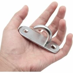 Inox Crochets De Plafond M8 Crochets Ouverts Ovales Ancre De Plaque Œil Crochet De Montage à Vis Murale Pour Hamac Yoga Moustiquaire Bateau Gréement Quincaillerie De Pont Marin，Starlight，2pcs -Treuil, cric, palan et accessoires Soldes Boutique 51282908 5