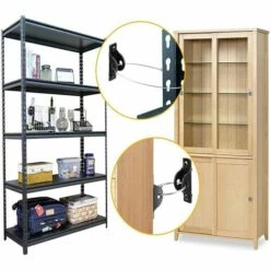 Sangles De Meubles Anti-basculement LITZEE 1 Jeu De Sangles D'ancrage De Meubles En Acier Inoxydable à L'épreuve Des Enfants Pour La Sécurité Des Enfants Et La Protection Des Chiots. -Treuil, cric, palan et accessoires Soldes Boutique 51553205 4