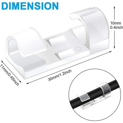 ALMI 60Pcs Clips Câble, Clips Rangement De Câble Avec De Tampons Auto Adhésifs Solides, Organiseur De Fils Electriques Pour Câbles Dans Une Maison/Bureau 2 ALMI 60Pcs Clips Câble, Clips Rangement De Câble Avec De Tampons Auto Adhésifs Solides, Organiseur De Fils Electriques Pour Câbles Dans Une Maison/Bureau – Image 2