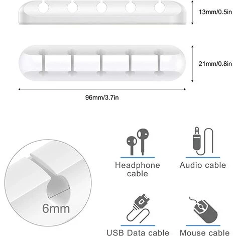 ALMI Clips Câble Organisateur Bureau. Lot De 3 Support De Câble. Organisateur De Cordon. Gestion Des Cables. Câble Rangement Pour USB Câbles De Chargeur/Souris/Écouteur/PC 3 ALMI Clips Câble Organisateur Bureau. Lot De 3 Support De Câble. Organisateur De Cordon. Gestion Des Cables. Câble Rangement Pour USB Câbles De Chargeur/Souris/Écouteur/PC – Image 3