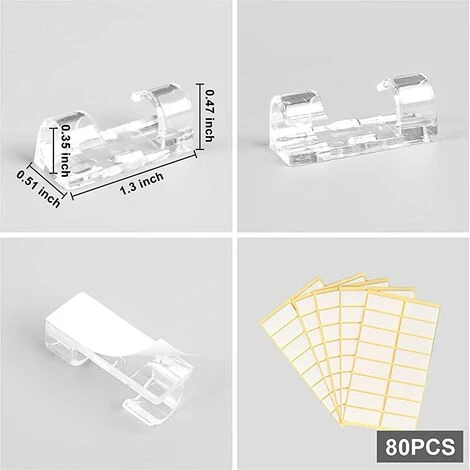 ALMI 64PCS Clips Câble Adhésives. Gestion De Câble Support Clips Rangement De Câble Fixation Auto Collant. Plastique Organiseur De Fils Electriques Pour Bureau/Voiture/TV/Téléphone/Chargeur (S) 2 ALMI 64PCS Clips Câble Adhésives. Gestion De Câble Support Clips Rangement De Câble Fixation Auto Collant. Plastique Organiseur De Fils Electriques Pour Bureau/Voiture/TV/Téléphone/Chargeur (S) – Image 2