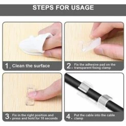 ALMI 64PCS Clips Câble Adhésives. Gestion De Câble Support Clips Rangement De Câble Fixation Auto Collant. Plastique Organiseur De Fils Electriques Pour Bureau/Voiture/TV/Téléphone/Chargeur (S) 8 ALMI 64PCS Clips Câble Adhésives. Gestion De Câble Support Clips Rangement De Câble Fixation Auto Collant. Plastique Organiseur De Fils Electriques Pour Bureau/Voiture/TV/Téléphone/Chargeur (S) -Treuil, cric, palan et accessoires Soldes Boutique 52065632 4