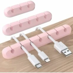 ALMI Clips Câble Organisateur Bureau. Lot De 3 Support De Câble. Organisateur De Cordon. Gestion Des Cables. Câble Rangement Pour USB Câbles De Chargeur/Souris/Écouteur/PC