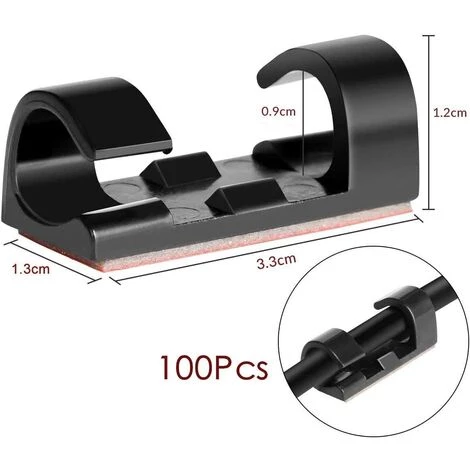 ALMI Cable Management, Range Cable, Rangements Bureau De Câbles, Attache Cable Adhesif, 100Pcs Clips Cable Adhésifs, Gestionde Câble Support Organiseur De Fils Electriques 2 ALMI Cable Management, Range Cable, Rangements Bureau De Câbles, Attache Cable Adhesif, 100Pcs Clips Cable Adhésifs, Gestionde Câble Support Organiseur De Fils Electriques – Image 2