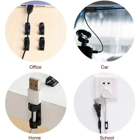 ALMI Cable Management, Range Cable, Rangements Bureau De Câbles, Attache Cable Adhesif, 100Pcs Clips Cable Adhésifs, Gestionde Câble Support Organiseur De Fils Electriques 4 ALMI Cable Management, Range Cable, Rangements Bureau De Câbles, Attache Cable Adhesif, 100Pcs Clips Cable Adhésifs, Gestionde Câble Support Organiseur De Fils Electriques – Image 4