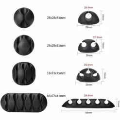 READCLY 12 Pack Clips De Câble Durable, Rangements De Câbles Et Serre-câbles, Organiseur Et Gestion De Bureau Pour TV PC Ordinateur Portable Maison Etc, Noir -Treuil, cric, palan et accessoires Soldes Boutique 52506612 4