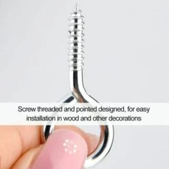 ALMI 100 Pieces Oeil Boulons Crochets à Oeil Vis Crochet Métal Nickelé, Taille Mixte -Treuil, cric, palan et accessoires Soldes Boutique 52587838 3