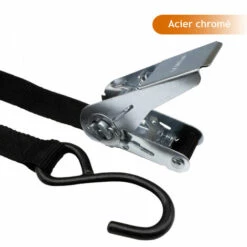 Sangle D'arrimage à Cliquet Et 2 Crochets S - 25 Mm X 5 M - Noir - Linxor - Noir -Treuil, cric, palan et accessoires Soldes Boutique 52884192 3