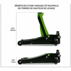 KRAFT MÜLLER Cric Hydraulique Kraft Müller Professionnel 2.25T, Haut. De Levage 49,5cm, Levée Rapide Avec Système à Double-pompe, Noir/Vert 6 KRAFT MÜLLER Cric Hydraulique Kraft Müller Professionnel 2.25T, Haut. De Levage 49,5cm, Levée Rapide Avec Système à Double-pompe, Noir/Vert -Treuil, cric, palan et accessoires Soldes Boutique 53042275 3