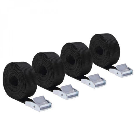 Lot De 4 Sangles D'arrimage Avec Boucle - 25 Mm X 2,5 M - Noir - Linxor - Noir 1 Lot De 4 Sangles D'arrimage Avec Boucle - 25 Mm X 2,5 M - Noir - Linxor - Noir