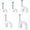 ALMI 500 PCS Attache-Câble Ronde Avec Clou En Acier Clips Muraux Pour Câbles Clips De Câbles Ronds Pour La Gestion Des Câbles Fixation Et Organisateur De Fils(4 Mm /5 Mm /6 Mm /8 Mm /10 Mm, Blanc)