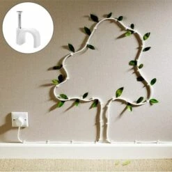 ALMI Câble Rond Clips, 100 Pièces Gestion De Câbles Avec Clou Cable Mur Attaches Câbles Pour Ethernet Organiseur Electrique Fil (10 Mm, Blanc) -Treuil, cric, palan et accessoires Soldes Boutique 53853898 5