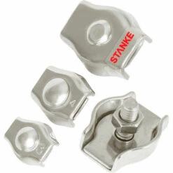 Seilwerk STANKE 5x Serre-Câble Plat Selle Unique Acier Inoxydable Taille 2 Connecteur Inox Pour Câble D’Acier 2mm