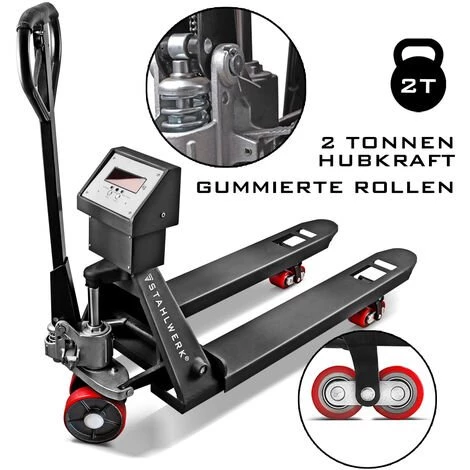 STAHLWERK Transpalette Avec Balance Jusqu'à 2.000 Kg Longueur De Fourche 1.150 Mm 1 STAHLWERK Transpalette Avec Balance Jusqu'à 2.000 Kg Longueur De Fourche 1.150 Mm