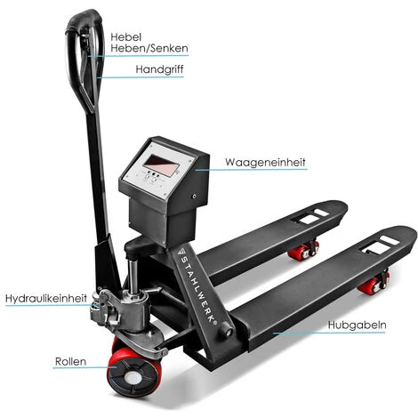 STAHLWERK Transpalette Avec Balance Jusqu'à 2.000 Kg Longueur De Fourche 1.150 Mm 3 STAHLWERK Transpalette Avec Balance Jusqu'à 2.000 Kg Longueur De Fourche 1.150 Mm – Image 3