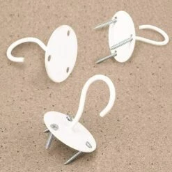 Lot De 2 Crochets De Plafond à Montage Mural Blanc, Crochets De Suspension Pour Plaque En Métal, Crochet De Plafond En Fer Pour Plante Suspendue/Suspensions/Paniers/Mangeoires à Oiseaux/Lanternes,Starlight -Treuil, cric, palan et accessoires Soldes Boutique 54251974 4