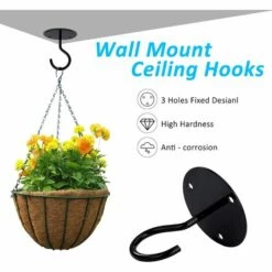 Crochet De Plafond Montage à Visser Crochet Mural Supérieur Pour Suspendus Lumière, Panier De Plantes Jardin, Jardinières, Mangeoires à Oiseaux, Lanternes, Carillons éoliens, Moustiquaire (4pcs),Starlight -Treuil, cric, palan et accessoires Soldes Boutique 54252310 4