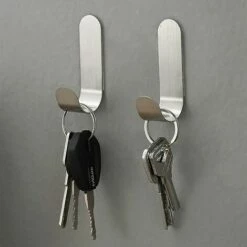 SUPERMARKET 8 Pièces Crochet Adhésif En Acier Inoxydable，Crochets Auto-adhésif Crochet ，pour Serviette, Clés, Maison, Cuisine, Salle De Bain, Anti-rouille Et étanche,Superma,argent -Treuil, cric, palan et accessoires Soldes Boutique 54253501 3