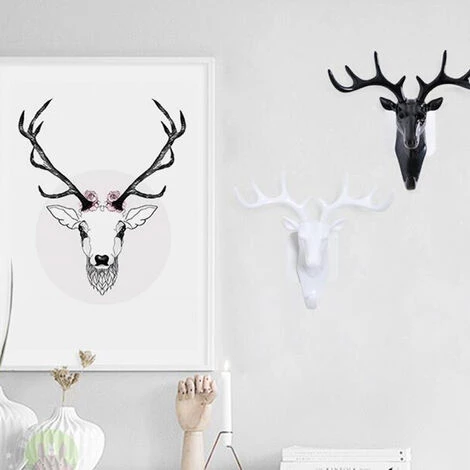 LIFCAUSAL Porte-serviettes Crochet Adhésif Forme De Tête De Cerf Wapiti Pas De Poinçonnage Crochet De Suspension Clés Murales Support Collant Coller Sur Le Mur Porte Armoire Salle De Bain Cuisine Chambre 3 LIFCAUSAL Porte-serviettes Crochet Adhésif Forme De Tête De Cerf Wapiti Pas De Poinçonnage Crochet De Suspension Clés Murales Support Collant Coller Sur Le Mur Porte Armoire Salle De Bain Cuisine Chambre – Image 3