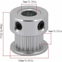 TINOR Pack-of-10 Poulie De Distribution GT2 Avec Dents Pour Imprimante 3D 20 Teeth, 5mm Bore, 6mm Width 7 TINOR Pack-of-10 Poulie De Distribution GT2 Avec Dents Pour Imprimante 3D 20 Teeth, 5mm Bore, 6mm Width -Treuil, cric, palan et accessoires Soldes Boutique 54497349 3