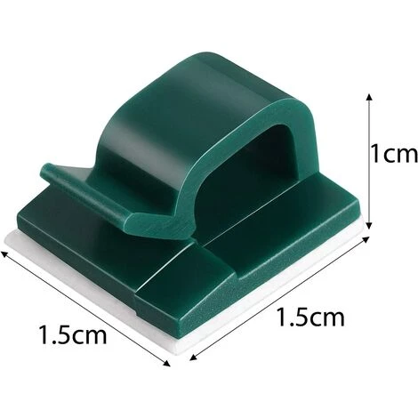 GUAZHUNIFR 100 PiècesGuazhuni Mini Clips De Câble Extérieurs Avec Ruban Adhésif Clips Câble Auto-Adhésifs Clips De Lumière De Décoration Clip De Porte-Câble Pour Noël Et Lumière De Fée ( Vert Foncé) 2 GUAZHUNIFR 100 PiècesGuazhuni Mini Clips De Câble Extérieurs Avec Ruban Adhésif Clips Câble Auto-Adhésifs Clips De Lumière De Décoration Clip De Porte-Câble Pour Noël Et Lumière De Fée ( Vert Foncé) – Image 2