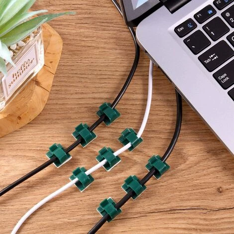 GUAZHUNIFR 100 PiècesGuazhuni Mini Clips De Câble Extérieurs Avec Ruban Adhésif Clips Câble Auto-Adhésifs Clips De Lumière De Décoration Clip De Porte-Câble Pour Noël Et Lumière De Fée ( Vert Foncé) 4 GUAZHUNIFR 100 PiècesGuazhuni Mini Clips De Câble Extérieurs Avec Ruban Adhésif Clips Câble Auto-Adhésifs Clips De Lumière De Décoration Clip De Porte-Câble Pour Noël Et Lumière De Fée ( Vert Foncé) – Image 4