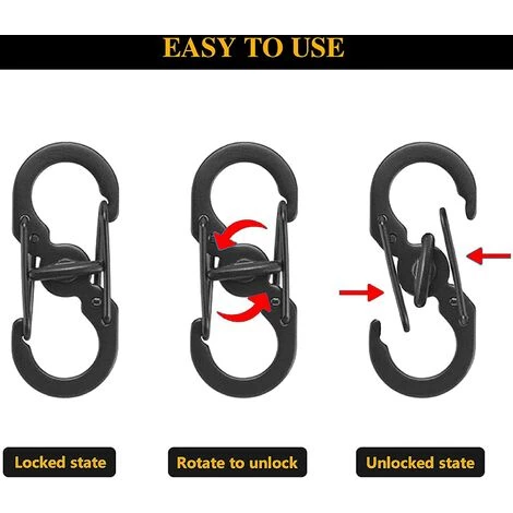 VERSAILLESFR 10 Pièces Forme S Mousquetons Crochet Mousqueton Mousqueton En Métal Mini Mousqueton Forme S Mousquetons S Bague Mousqueton Noir En Acier Inoxydable Pour Voyages Camping Randonnée Pêche Noir,Versailles 5 VERSAILLESFR 10 Pièces Forme S Mousquetons Crochet Mousqueton Mousqueton En Métal Mini Mousqueton Forme S Mousquetons S Bague Mousqueton Noir En Acier Inoxydable Pour Voyages Camping Randonnée Pêche Noir,Versailles – Image 5