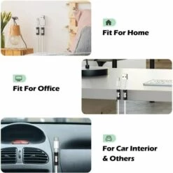 ILOVEMILAN 70PCS Clips Câbles Adhésifs Rangement De Câbles Fixation Auto Collant, Gestion De Câble Support Organiseur De Fils Electriques Pour TV/Chargeur/Voiture/PC/Bureau/Maison Noir 8 ILOVEMILAN 70PCS Clips Câbles Adhésifs Rangement De Câbles Fixation Auto Collant, Gestion De Câble Support Organiseur De Fils Electriques Pour TV/Chargeur/Voiture/PC/Bureau/Maison Noir -Treuil, cric, palan et accessoires Soldes Boutique 55169169 4