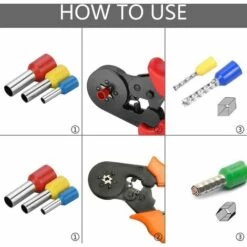 SUPERMARKET Embout De Cablage, Chaussures Set, Lot De 1200 Embouts De Câble Set De Douilles Isotherme 0,5–10 Mm² Pour Câble Bricolage, Etc. (1200 Cosses) -Treuil, cric, palan et accessoires Soldes Boutique 55255932 3
