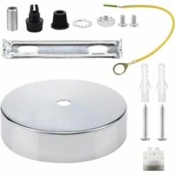 Ceiling Rose Pendant Cable Grip Flex Pince Plaque Pour Luminaire 100mm Choisir Lampe Suspension Multi Couleur Complet Ensemble Chrome—Triomphe