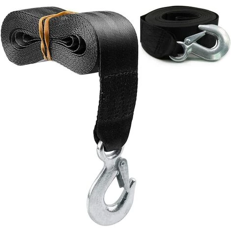 DECKON Sangle De Treuil De Remorque Sangle De Treuil De Remorque De Bateau Marin Robuste Avec Crochet De Sécurité, Résistance à La Rupture 10000 LB (5 CM * 6 M) 2 DECKON Sangle De Treuil De Remorque Sangle De Treuil De Remorque De Bateau Marin Robuste Avec Crochet De Sécurité, Résistance à La Rupture 10000 LB (5 CM * 6 M) – Image 2