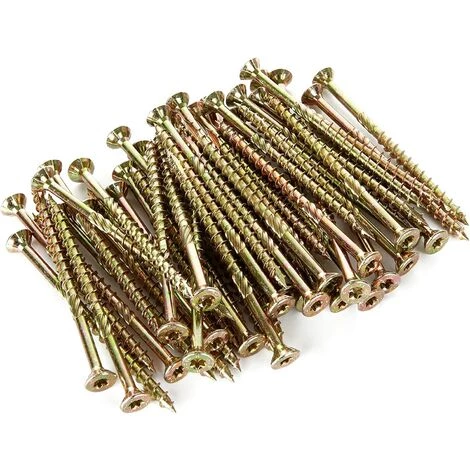 ALMI Lot De 50 Vis A Bois Torx, Vis à Bois 6x100mm En Acier Zingué Jaune Tête Torx Type, Vis à Panneaux D’aggloméré Universelle - Vis Bois 100mm 5 ALMI Lot De 50 Vis A Bois Torx, Vis à Bois 6x100mm En Acier Zingué Jaune Tête Torx Type, Vis à Panneaux D’aggloméré Universelle - Vis Bois 100mm – Image 5