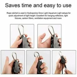 HKLFFJA Cordes à Cliquet Avec Crochets Pour Lampe Ou Plantes, Corde De Crochet Réglable -Treuil, cric, palan et accessoires Soldes Boutique 57143943 4