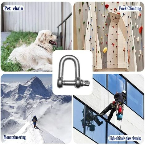 DECKON Manille En Acier Inoxydable En Forme De D, Filetée, Utilisée Pour Le Gréement Lourd, Le Recyclage De Véhicules, Le Remorquage, Facile à Transporter M6 3 DECKON Manille En Acier Inoxydable En Forme De D, Filetée, Utilisée Pour Le Gréement Lourd, Le Recyclage De Véhicules, Le Remorquage, Facile à Transporter M6 – Image 3