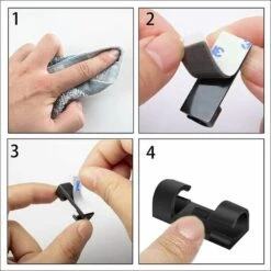 TRIOMPHE Clips Câble[20 Pcs],T-Audace Clips Rangement De Câble, Serre Câble, Fixation Auto Collant, Peut être Utilisé Pour Gérer De Câbles Fils Dans Une Maison Ou Un Bureau(Noir) -Treuil, cric, palan et accessoires Soldes Boutique 57637254 3