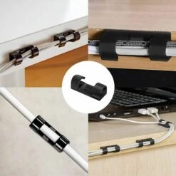 TRIOMPHE Clips Câble[20 Pcs],T-Audace Clips Rangement De Câble, Serre Câble, Fixation Auto Collant, Peut être Utilisé Pour Gérer De Câbles Fils Dans Une Maison Ou Un Bureau(Noir) -Treuil, cric, palan et accessoires Soldes Boutique 57637254 5