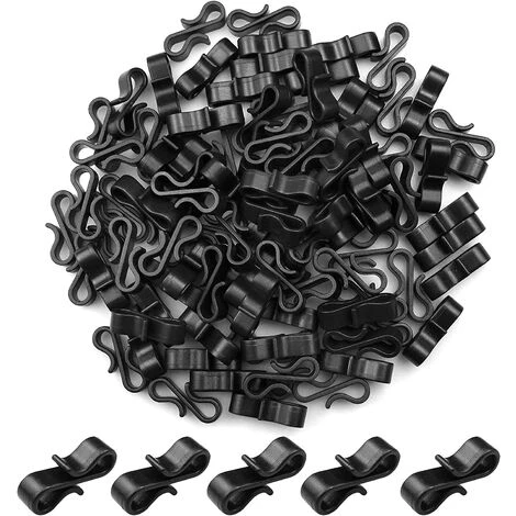 STARLIGHT SL.GT 50 Pièces Crochets De Gouttière En Plastique Crochet De Lumière De Noël Crochets à Pince En Forme S(Noir) 1 STARLIGHT SL.GT 50 Pièces Crochets De Gouttière En Plastique Crochet De Lumière De Noël Crochets à Pince En Forme S(Noir)