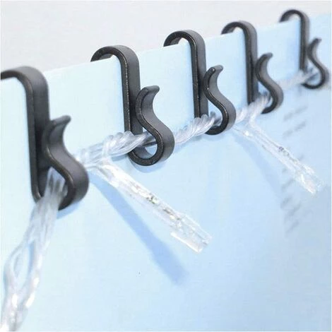 STARLIGHT SL.GT 50 Pièces Crochets De Gouttière En Plastique Crochet De Lumière De Noël Crochets à Pince En Forme S(Noir) 2 STARLIGHT SL.GT 50 Pièces Crochets De Gouttière En Plastique Crochet De Lumière De Noël Crochets à Pince En Forme S(Noir) – Image 2