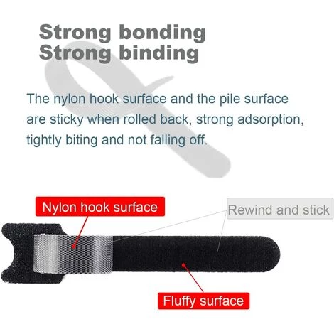 FR-LIFE BR-Vie 100 Pièces Serre-câbles, Réutilisable Serre Cable En Nylon, Reglable Sangles Câbles En Crochet Et Boucle Pour Cordes Et Gestion Des Câbles 15cm, Noir 2 FR-LIFE BR-Vie 100 Pièces Serre-câbles, Réutilisable Serre Cable En Nylon, Reglable Sangles Câbles En Crochet Et Boucle Pour Cordes Et Gestion Des Câbles 15cm, Noir – Image 2