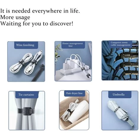 FR-LIFE BR-Vie 100 Pièces Serre-câbles, Réutilisable Serre Cable En Nylon, Reglable Sangles Câbles En Crochet Et Boucle Pour Cordes Et Gestion Des Câbles 15cm, Noir 3 FR-LIFE BR-Vie 100 Pièces Serre-câbles, Réutilisable Serre Cable En Nylon, Reglable Sangles Câbles En Crochet Et Boucle Pour Cordes Et Gestion Des Câbles 15cm, Noir – Image 3