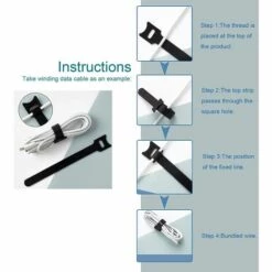 FR-LIFE BR-Vie 100 Pièces Serre-câbles, Réutilisable Serre Cable En Nylon, Reglable Sangles Câbles En Crochet Et Boucle Pour Cordes Et Gestion Des Câbles 15cm, Noir 8 FR-LIFE BR-Vie 100 Pièces Serre-câbles, Réutilisable Serre Cable En Nylon, Reglable Sangles Câbles En Crochet Et Boucle Pour Cordes Et Gestion Des Câbles 15cm, Noir -Treuil, cric, palan et accessoires Soldes Boutique 58069111 4